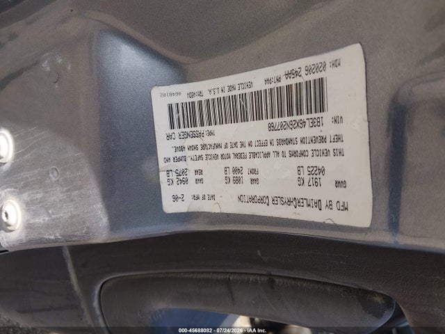2006 Dodge Stratus Sxt მანქანა იყიდება აუქციონზე, vin: 1B3EL46X26N207768, აუქციონის ნომერი: 45688082