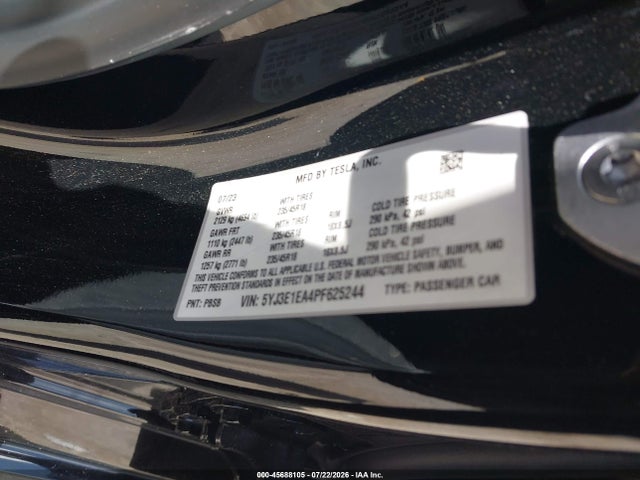 Tesla Model 3 Rear-wheel Drive 2023 5YJ3E1EA4PF625244 Image 9