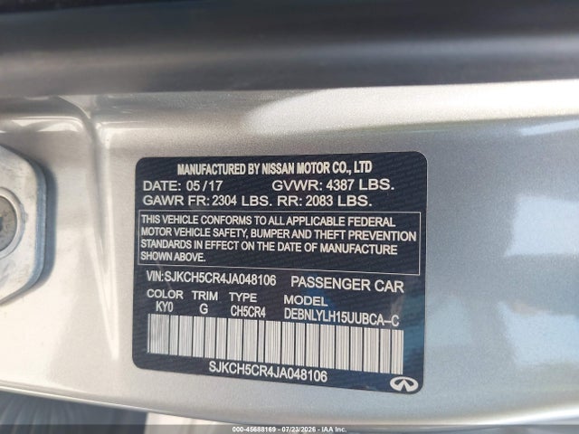 Продажа на аукционе авто 2018 Infiniti Qx30 Premium, vin: SJKCH5CR4JA048106, номер лота: 45688169