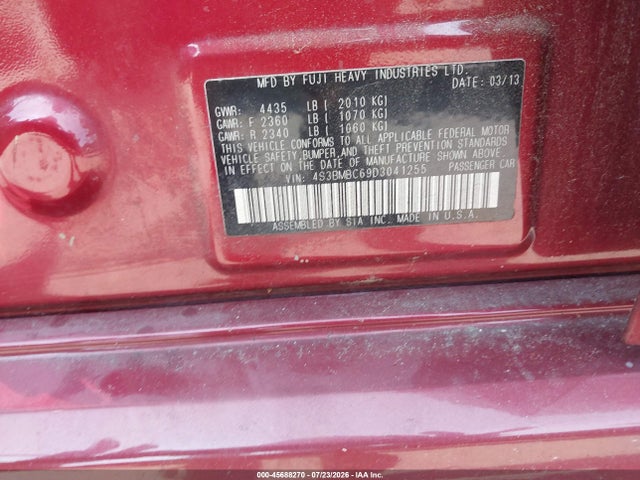 Продажа на аукционе авто 2013 Subaru Legacy 2.5i Premium, vin: 4S3BMBC69D3041255, номер лота: 45688270