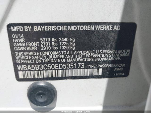 BMW 535i Xdrive 2014 WBA5B3C50ED535173 Image 9