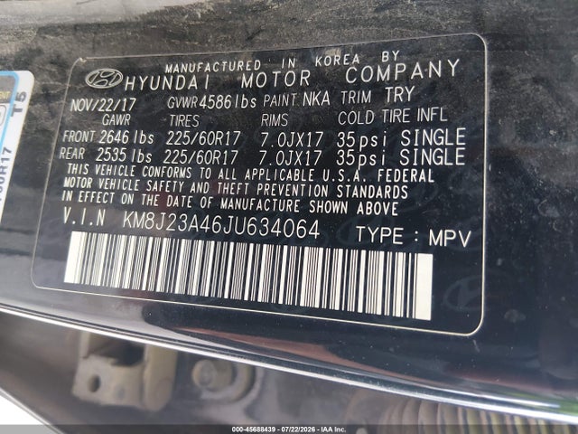 Hyundai TUCSON SE 2018 KM8J23A46JU634064 Image 9