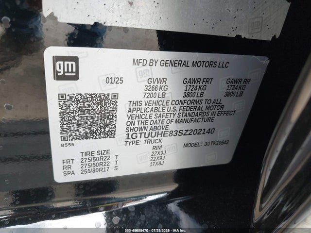 1GTUUHE83SZ202140 GMC Sierra 1500 4wd Short Box Denali Ultimate
