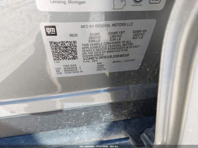 1GNEVJRS1SJ304010 Chevrolet Traverse Awd Z71