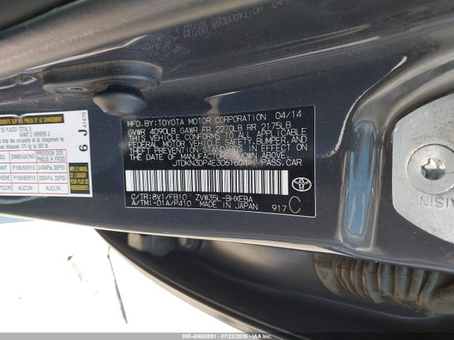 Toyota PRIUS PLUG-IN 2014 JTDKN3DP4E3061604 Image 9