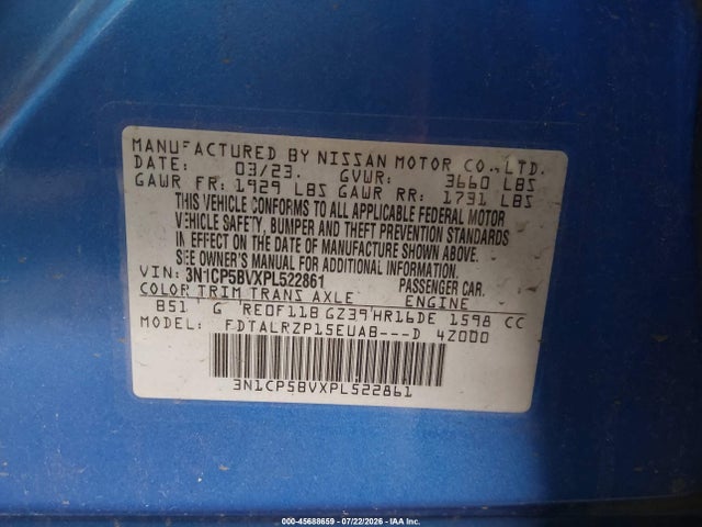 Nissan Kicks S Xtronic Cvt 2023 3N1CP5BVXPL522861 Image 9