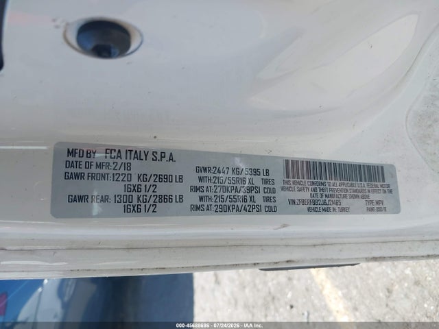 Продаж на аукціоні авто 2018 Ram Promaster City Slt, vin: ZFBERFBB2J6J21465, номер лоту: 45688686