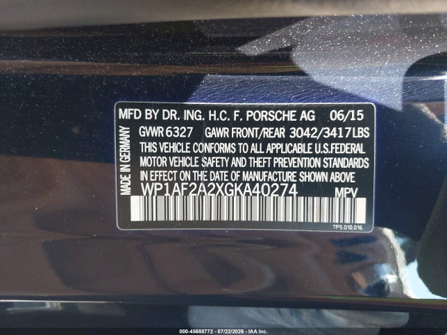 Porsche Cayenne Diesel 2016 WP1AF2A2XGKA40274 Image 9