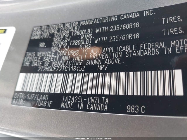 Продаж на аукціоні авто 2026 Lexus Nx 350 Luxury, vin: 2T2HGCEZ2TC118452, номер лоту: 45688786