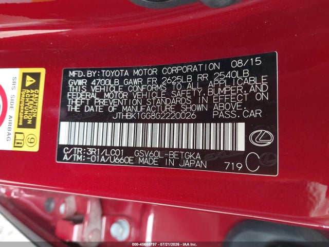 Lexus ES 350 2016 JTHBK1GG8G2220026 Image 9