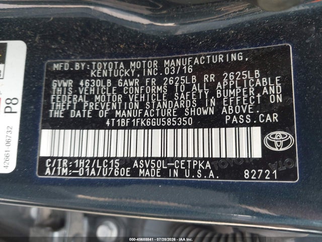 4T1BF1FK6GU585350 Toyota CAMRY XSE
