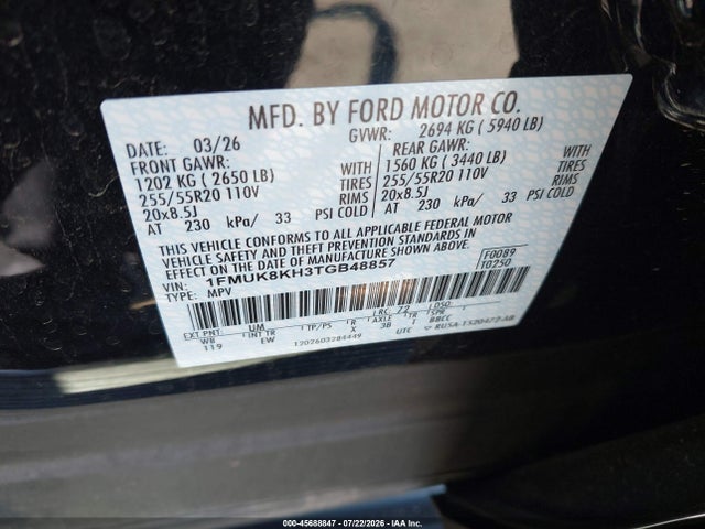 Ford Explorer St-line 2026 1FMUK8KH3TGB48857 Image 9