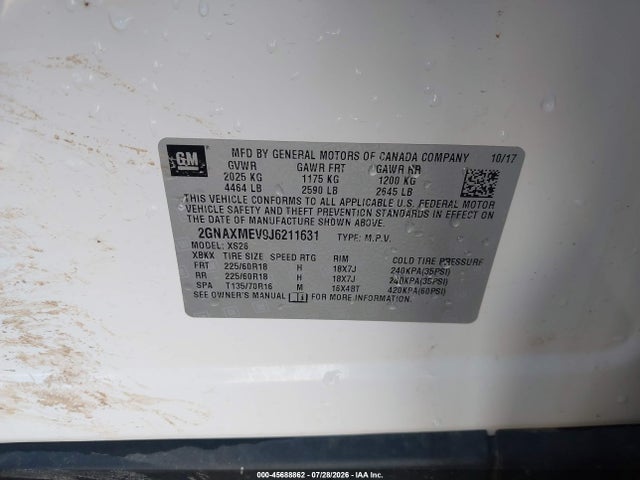 Chevrolet Equinox Premier 2018 2GNAXMEV9J6211631 Image 9
