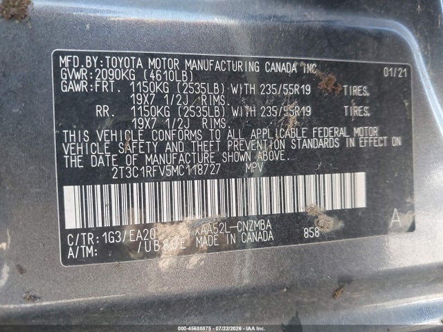 Toyota Rav4 Xle Premium 2021 2T3C1RFV5MC118727 Image 9