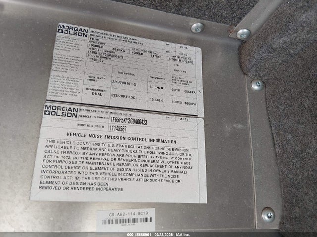 Ford F-59 Commercial Stripped 2016 1F65F5KY2G0A00423 Image 8
