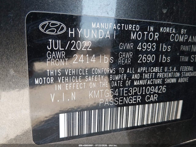 2023 Genesis G70 3.3t Awd მანქანა იყიდება აუქციონზე, vin: KMTG54TE3PU109426, აუქციონის ნომერი: 45688991