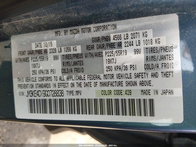 Aukcja sprzedaży 2016 Mazda Cx-5 Grand Touring, vin: JM3KE4DY9G0728838, numer aukcji: 45689000