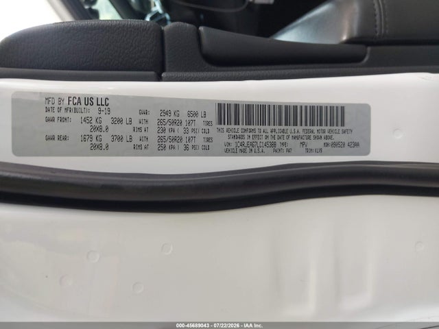 2020 Jeep Grand Cherokee Altitude 4x2 მანქანა იყიდება აუქციონზე, vin: 1C4RJEAG7LC145388, აუქციონის ნომერი: 45689043