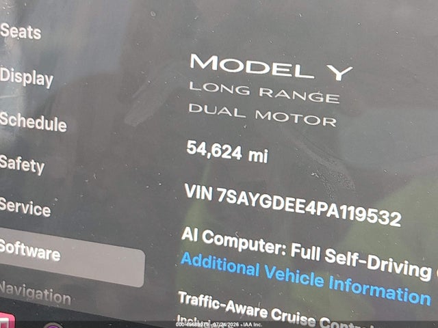 2023 Tesla Model Y Awd/long Range Dual Motor All-wheel Drive მანქანა იყიდება აუქციონზე, vin: 7SAYGDEE4PA119532, აუქციონის ნომერი: 45689079