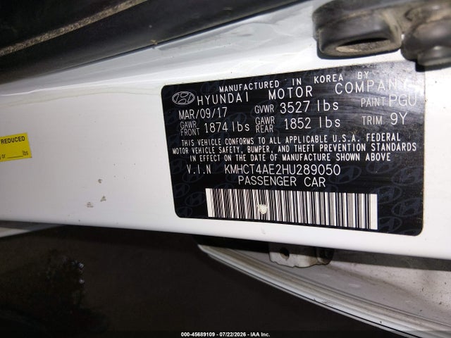 Hyundai ACCENT SE 2017 KMHCT4AE2HU289050 Image 9