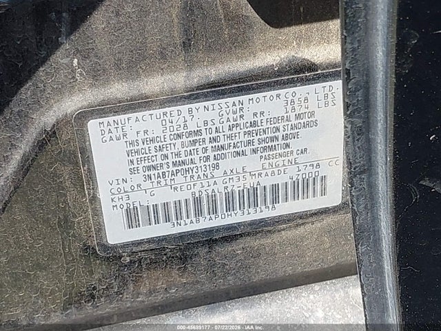 Nissan SENTRA SR 2017 3N1AB7AP0HY313198 Image 9