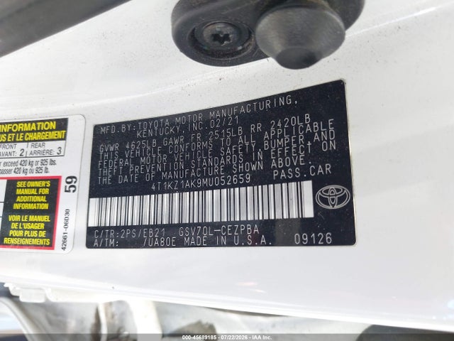 4T1KZ1AK9MU052659 Toyota CAMRY TRD