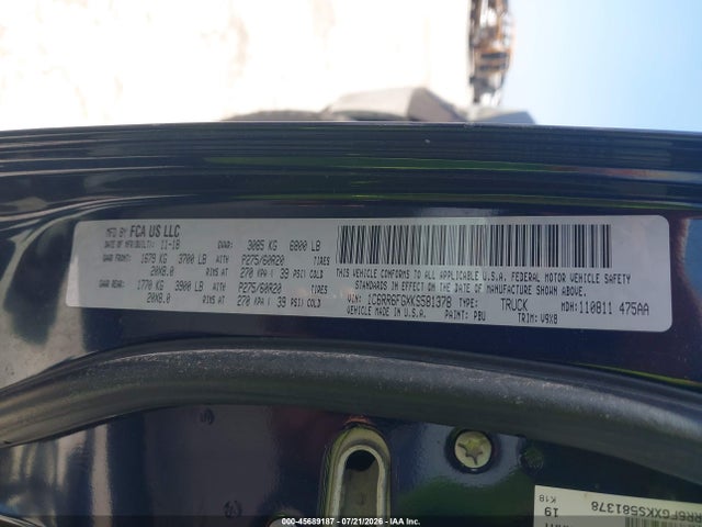 Продажа на аукционе авто 2019 Ram 1500 Classic Tradesman  4x2 6'4 Box, vin: 1C6RR6FGXKS581378, номер лота: 45689187