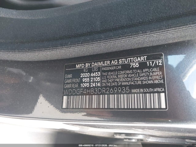 Aukcja sprzedaży 2013 Mercedes-benz C 250 Sport, vin: WDDGF4HB3DR269935, numer aukcji: 45689210