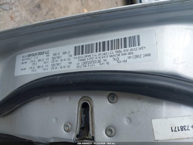 45689221 :رقم المزاد ، 1C6RR7GG3FS531366 vin ، 2015 Ram 1500 Slt مزاد بيع