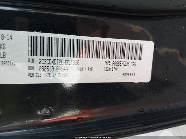 Продаж на аукціоні авто 2014 Dodge Charger R/t, vin: 2C3CDXDT2EH354320, номер лоту: 45689243