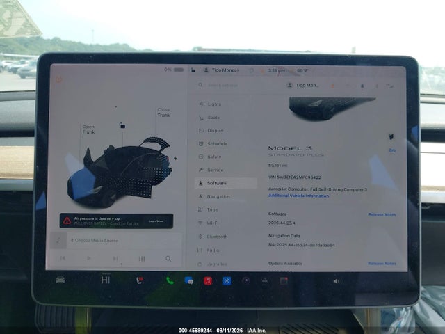 45689244 :رقم المزاد ، 5YJ3E1EA2MF096422 vin ، 2021 Tesla Model 3 Standard Range Plus Rear-wheel Drive مزاد بيع