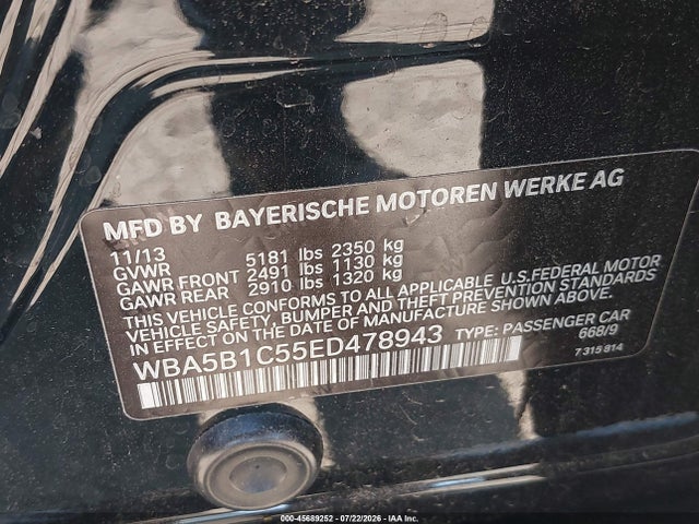 WBA5B1C55ED478943 BMW 535i