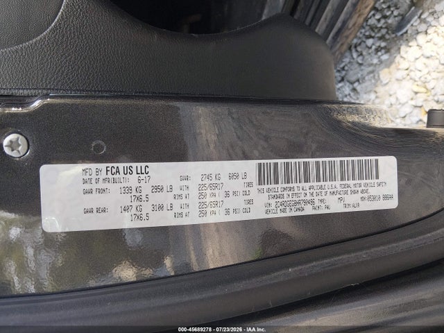 Продажа на аукционе авто 2017 Dodge Grand Caravan Gt, vin: 2C4RDGEG8HR790496, номер лота: 45689278