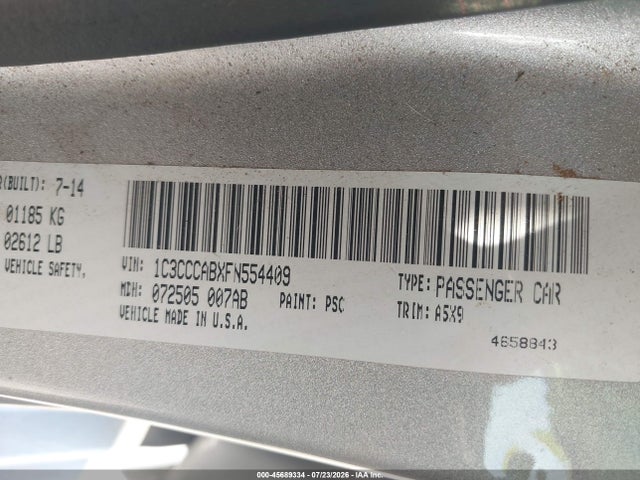 Chrysler 200 Limited 2015 1C3CCCABXFN554409 Image 9