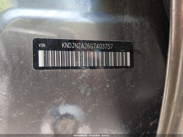 Aukcja sprzedaży 2016 Kia Soul, vin: KNDJN2A26G7403757, numer aukcji: 45689345