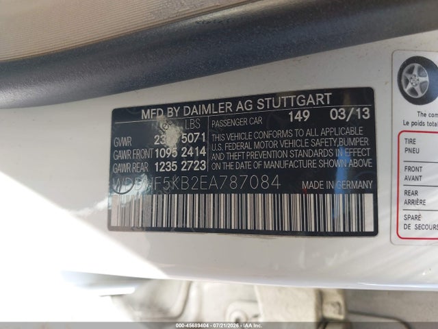 Aukcja sprzedaży 2014 Mercedes-benz E 350, vin: WDDHF5KB2EA787084, numer aukcji: 45689404