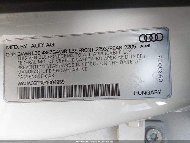 Audi A3 1.8t Premium 2015 WAUACGFFXF1004959 Image 9