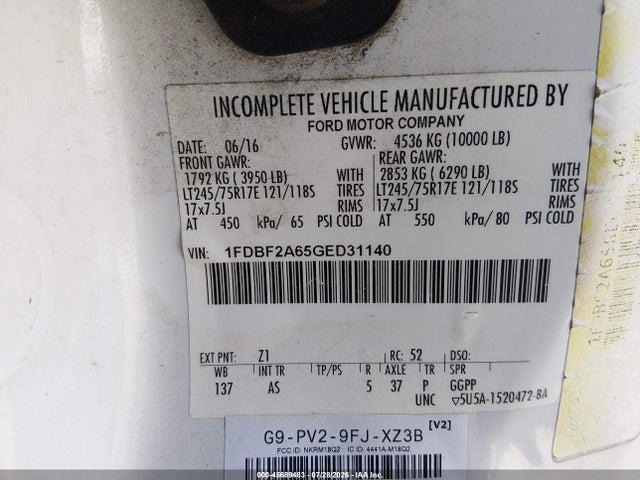 Ford F-250 Xl 2016 1FDBF2A65GED31140 Image 9