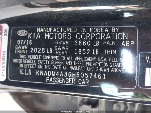 KIA RIO LX 2017 KNADM4A36H6057461 Image 9