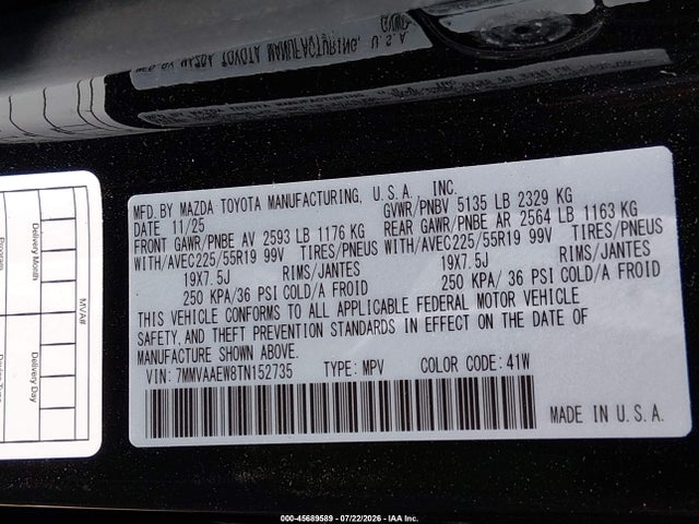 Продажа на аукционе авто 2026 Mazda Cx-50 Hybrid Premium Plus, vin: 7MMVAAEW8TN152735, номер лота: 45689589
