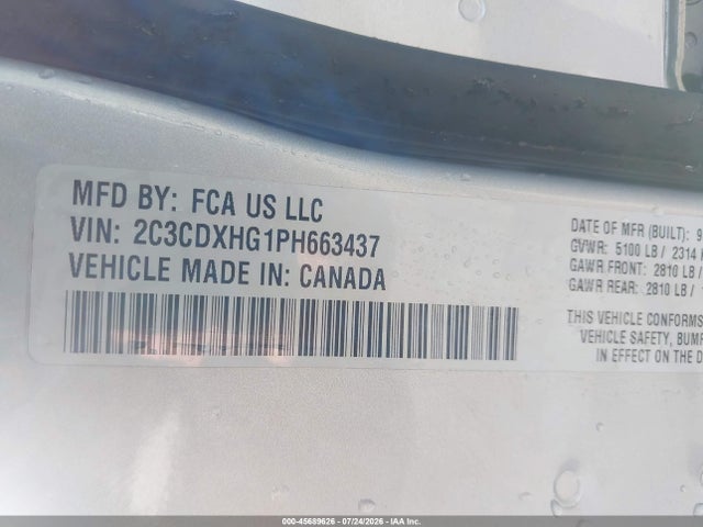 Aukcja sprzedaży 2023 Dodge Charger Gt, vin: 2C3CDXHG1PH663437, numer aukcji: 45689626