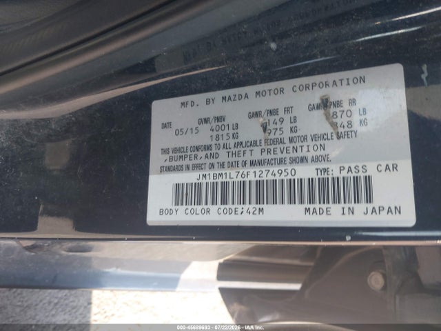 Продажа на аукционе авто 2015 Mazda Mazda3 I Touring, vin: JM1BM1L76F1274950, номер лота: 45689693