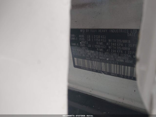 45689774 :رقم المزاد ، 4S4BSBJCXG3202873 vin ، 2016 Subaru Outback 2.5i Limited مزاد بيع