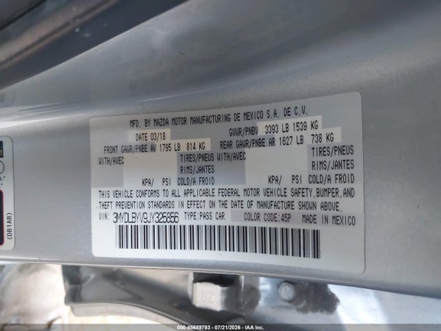 3MYDLBYV9JY325856 Toyota YARIS IA