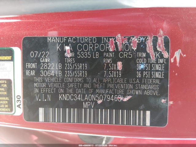 KIA Ev6 Wind 2022 KNDC34LA0N5079468 Image 9