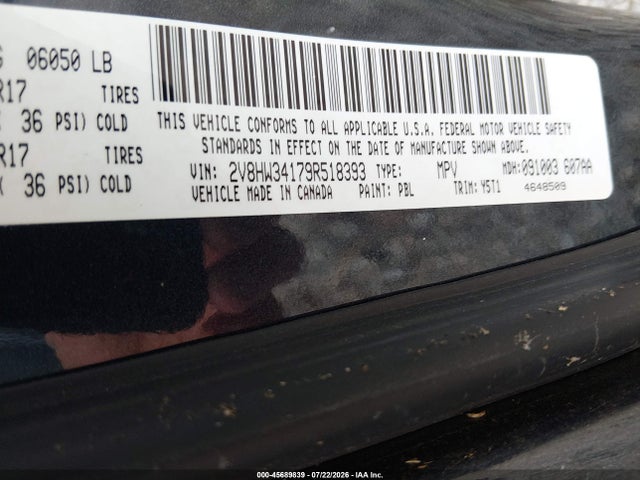 Auction sale of the 2009 Volkswagen Routan Se, vin: 2V8HW34179R518393, lot number: 45689839