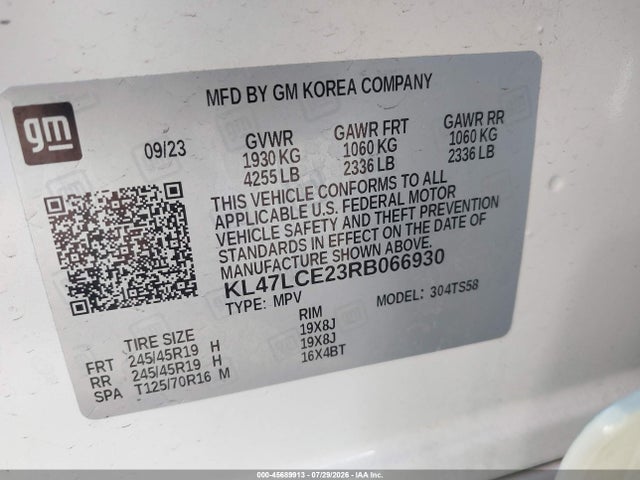 KL47LCE23RB066930 Buick Envista Avenir Fwd