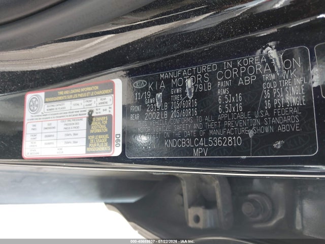 Aukcja sprzedaży 2020 Kia Niro Lx, vin: KNDCB3LC4L5362810, numer aukcji: 45689937