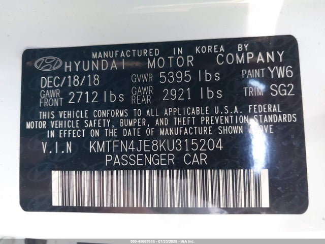Продажа на аукционе авто 2019 Genesis G80 3.8, vin: KMTFN4JE8KU315204, номер лота: 45689958