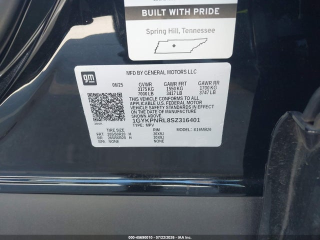 Aukcja sprzedaży 2025 Cadillac Lyriq Luxury 1 Rwd, vin: 1GYKPNRL8SZ316401, numer aukcji: 45690010